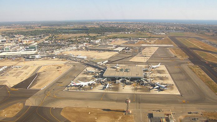 aeroport-rome-fiumicino Vue aérienne de l'aéroport de Rome Fiumicino