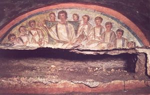 fresques catacombes de Domitilla rome
