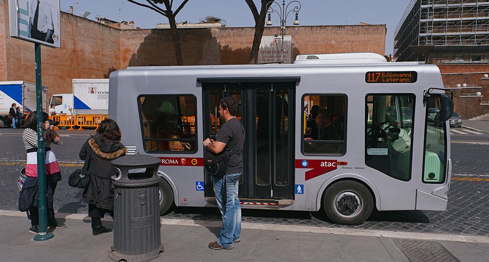 Bus électrique centre historique Rome.