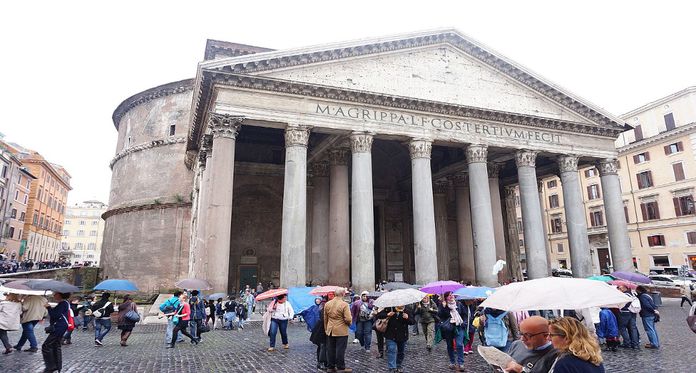 Pluie Rome visite Panthéon