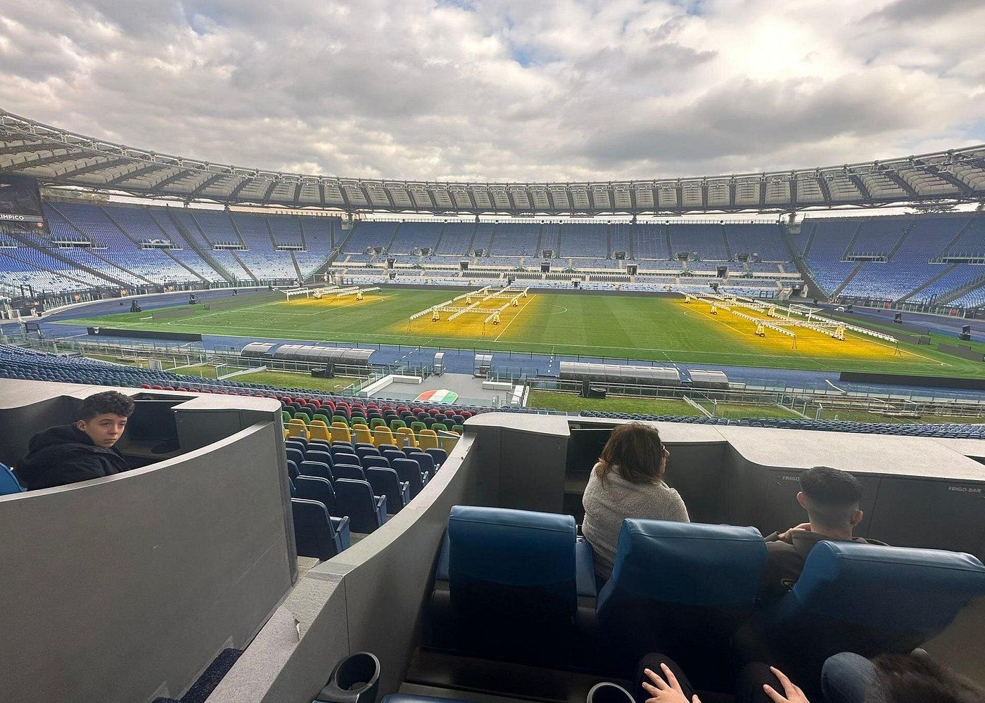 Vue sur le stade olympique de Rome depuis les gradins