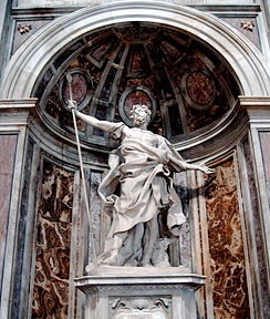 La statue de Saint_Longin a saint-pierre de Rome.